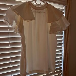 White Ruffle Sleeve blouse